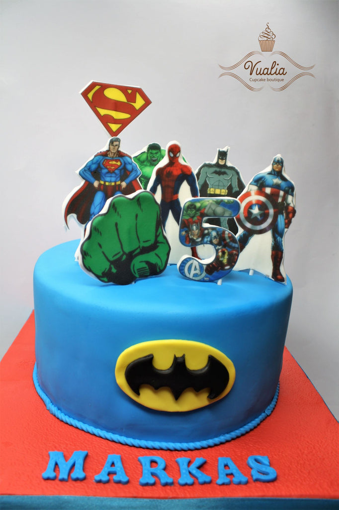 Gimtadienio tortas,vaikiškas tortas, Superheroes figūrėles