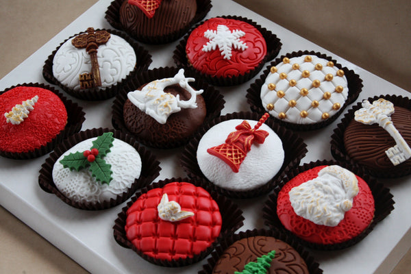 Kalėdiniai keksiukai verslui, cupcakes, Christmas cakes, Winter christmas, mini cakes