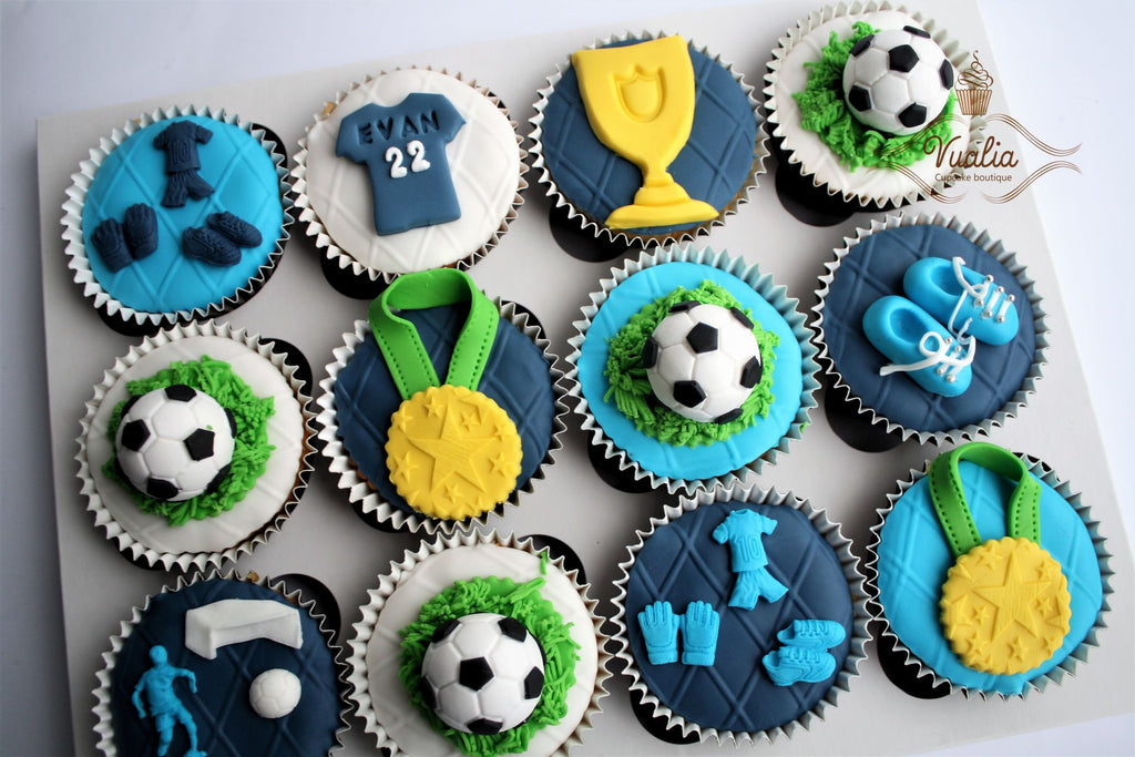 Futbolo keksiukai, dovanos berniukui ir vyrams Su gimtadieniu, cupcakes sports for boy