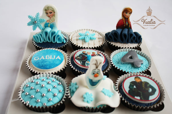 Frozen keksiukai, Ledo Šalies herojų, valgomos figūrėlės, keksiukai gimtadieniui mergaitėms, mini cakes, cupcakes from Vualia