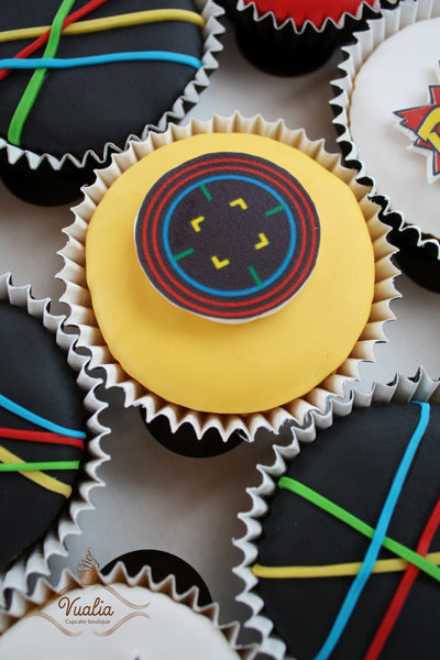 Lazerių keksiukai, lazerių gimtadienis, keksiukai su lazeriais, laser birthday party, laser cupcakes