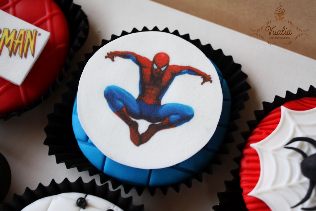 Žmogaus voro keksiukai; Spiderman cupcakes, dovanos vaikams, cupcake children, mini cakes, cupcakes from Vualia 
